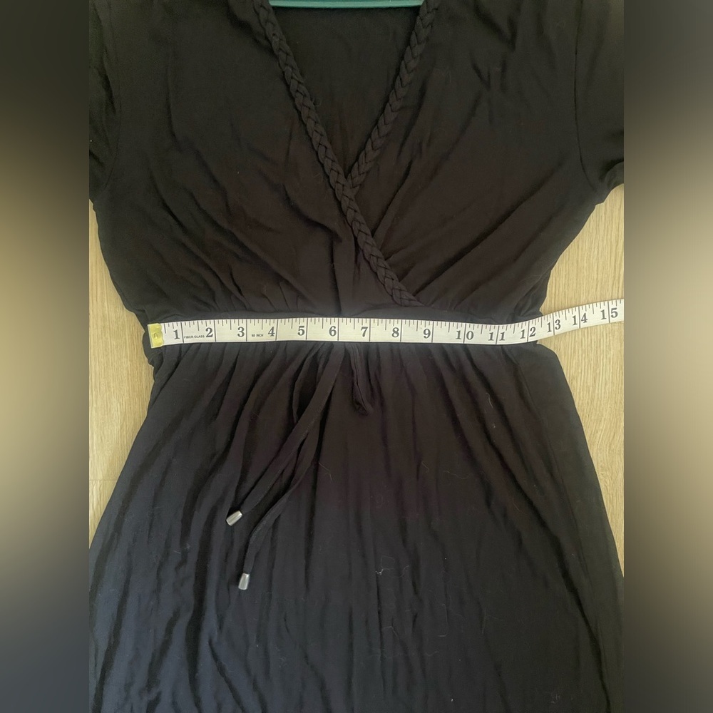 Witchy Faux Wrap Dress Small Braided V-Neck Soft Gothic Boho - Picture 8 of 14